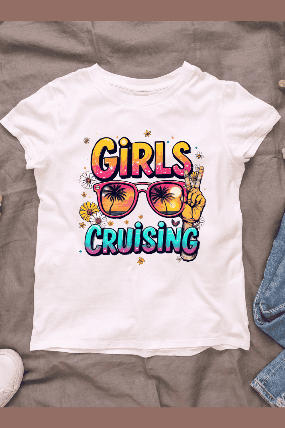 Beach Vibes Cruising T-shirt Design pinterest preview image.