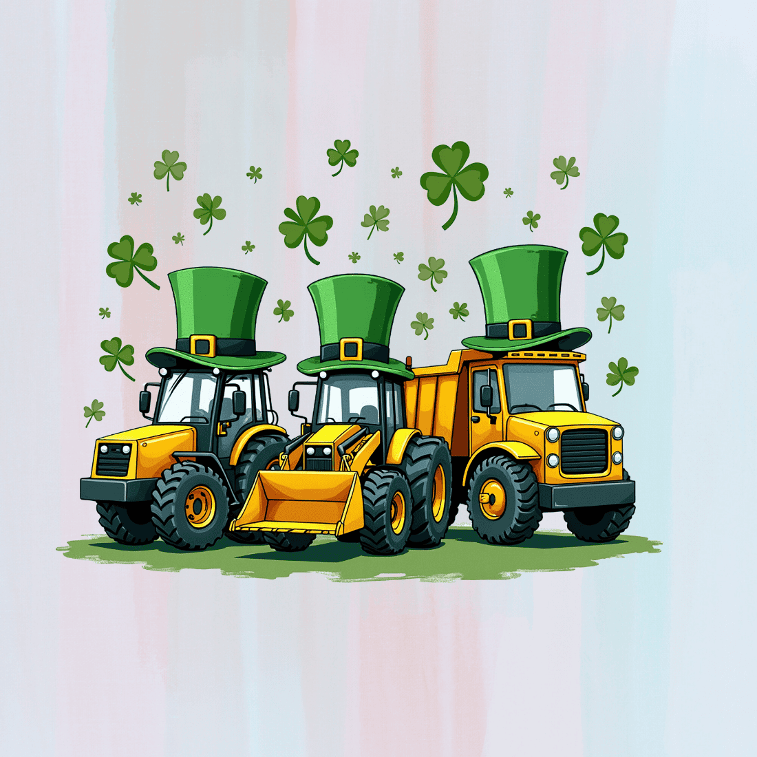 St Patricks Day Construction T-shirt Design preview image.