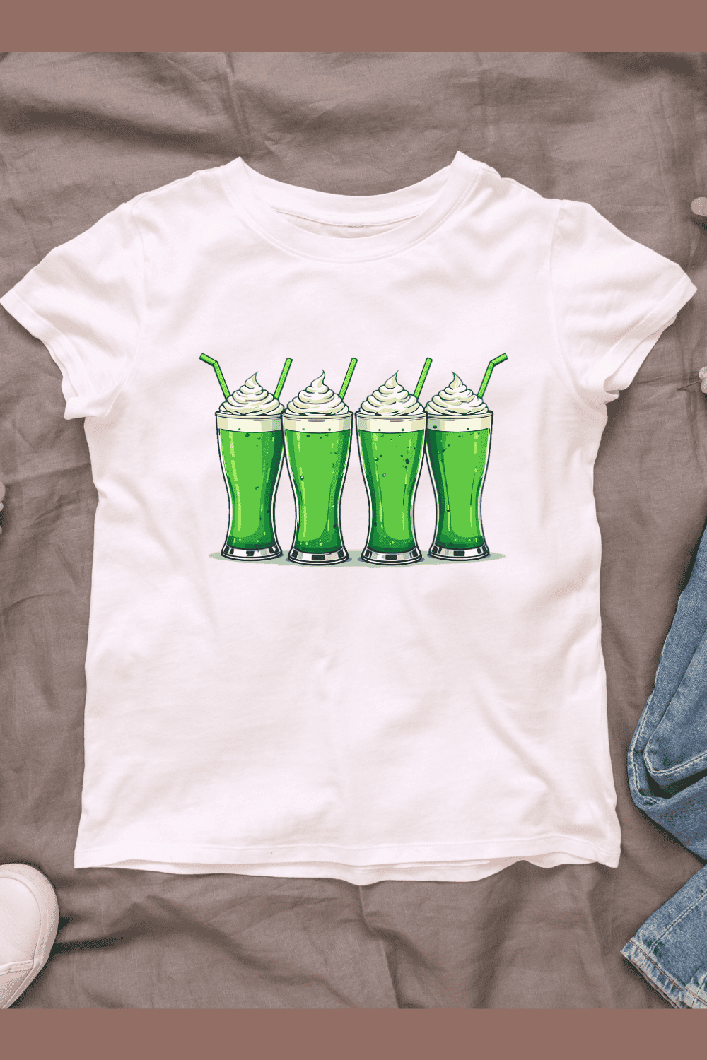 Festive St Patrick's Day Drink T-shirt Design pinterest preview image.