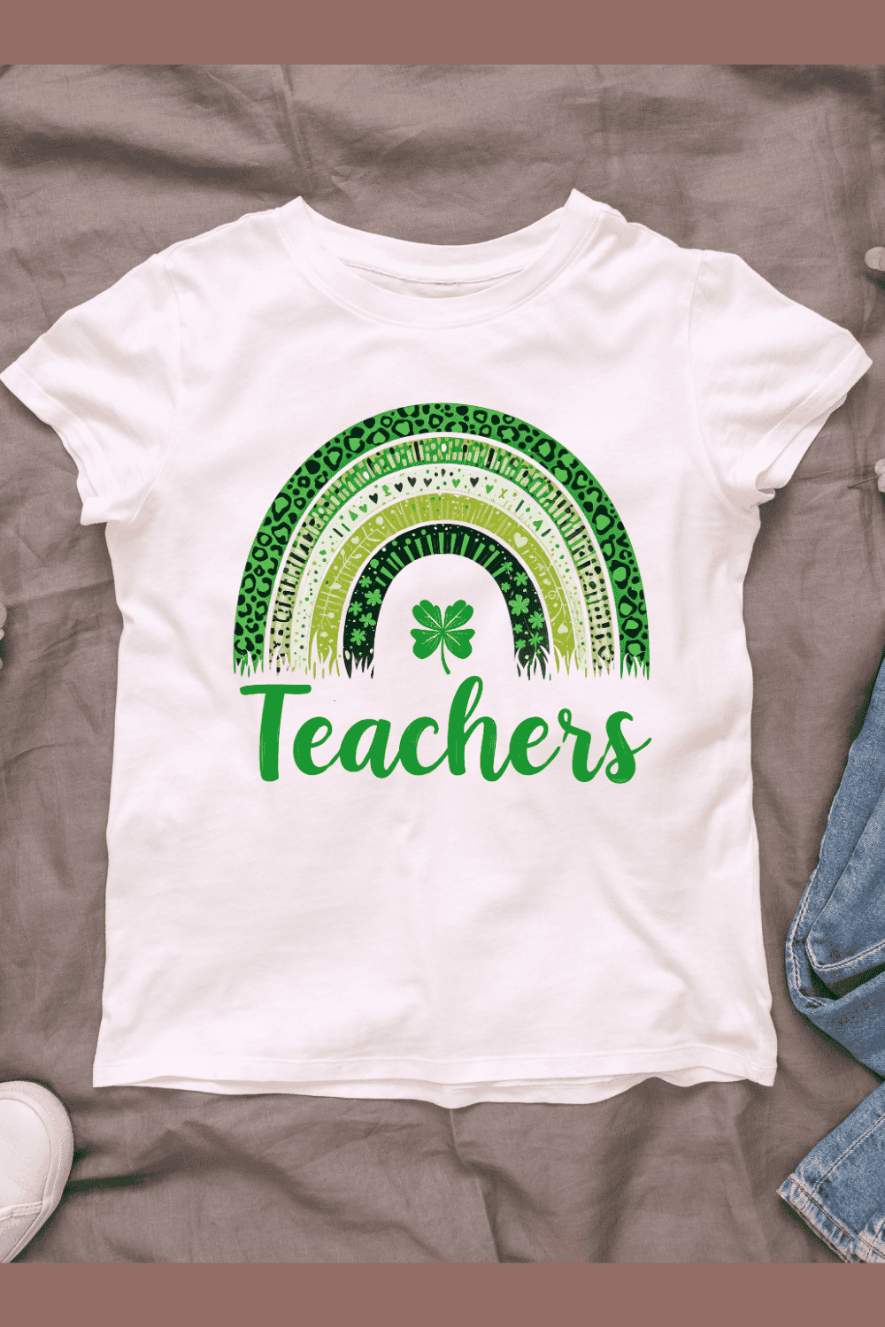 Lucky Teachers - St Patrick's Day T-shirt Design pinterest preview image.