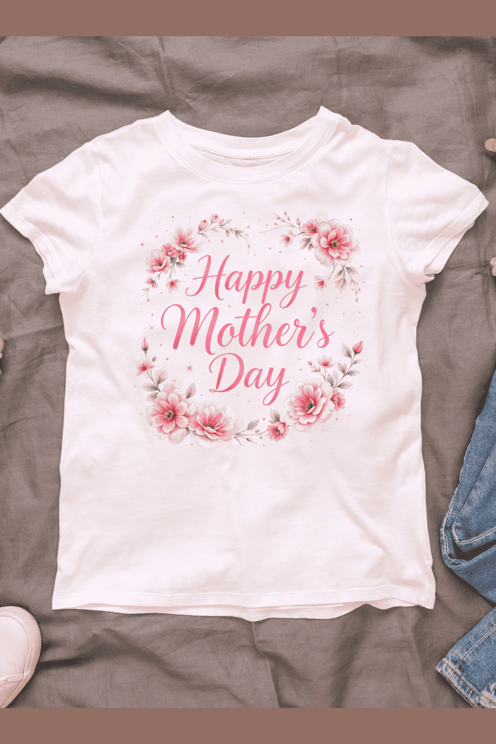 Elegant Mother's Day T-shirt Design pinterest preview image.