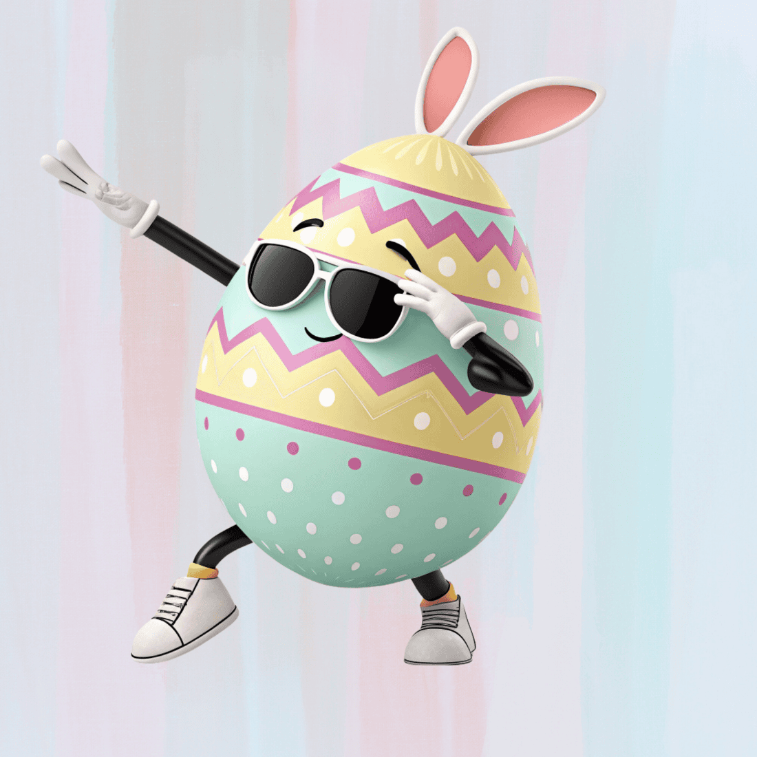 Dabbing Egg with Sunglasses T-shirt Design preview image.