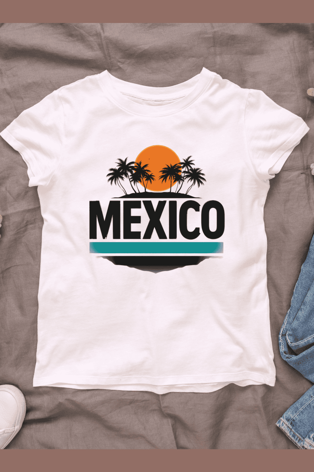 Retro Mexico T-shirt Design pinterest preview image.