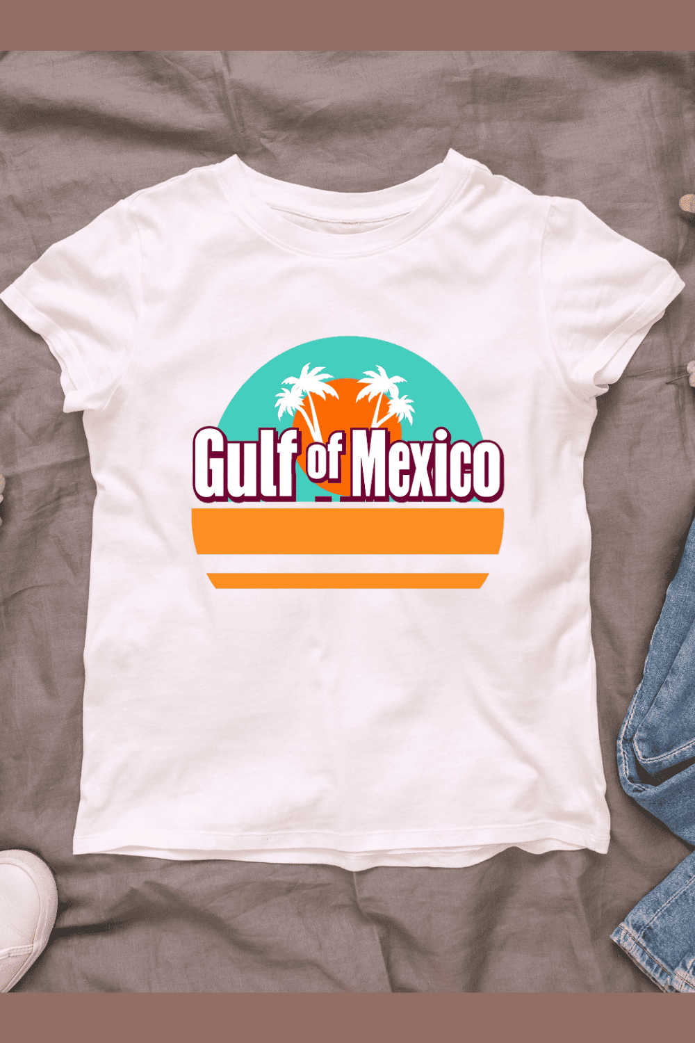 Gulf of Mexico Palm Trees T-shirt Design pinterest preview image.