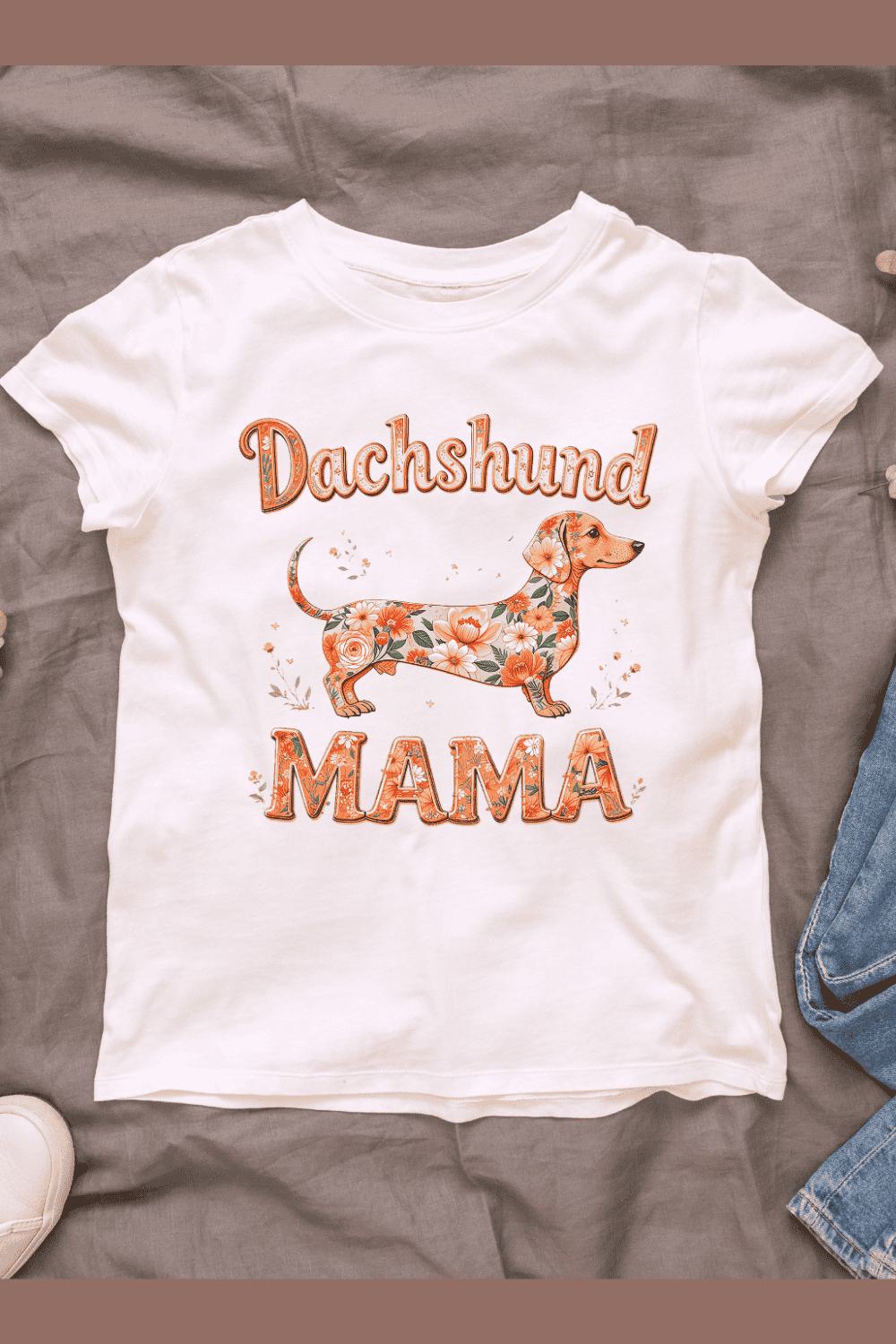 Dachshund Mama Cute Dog Lover T-shirt Design pinterest preview image.