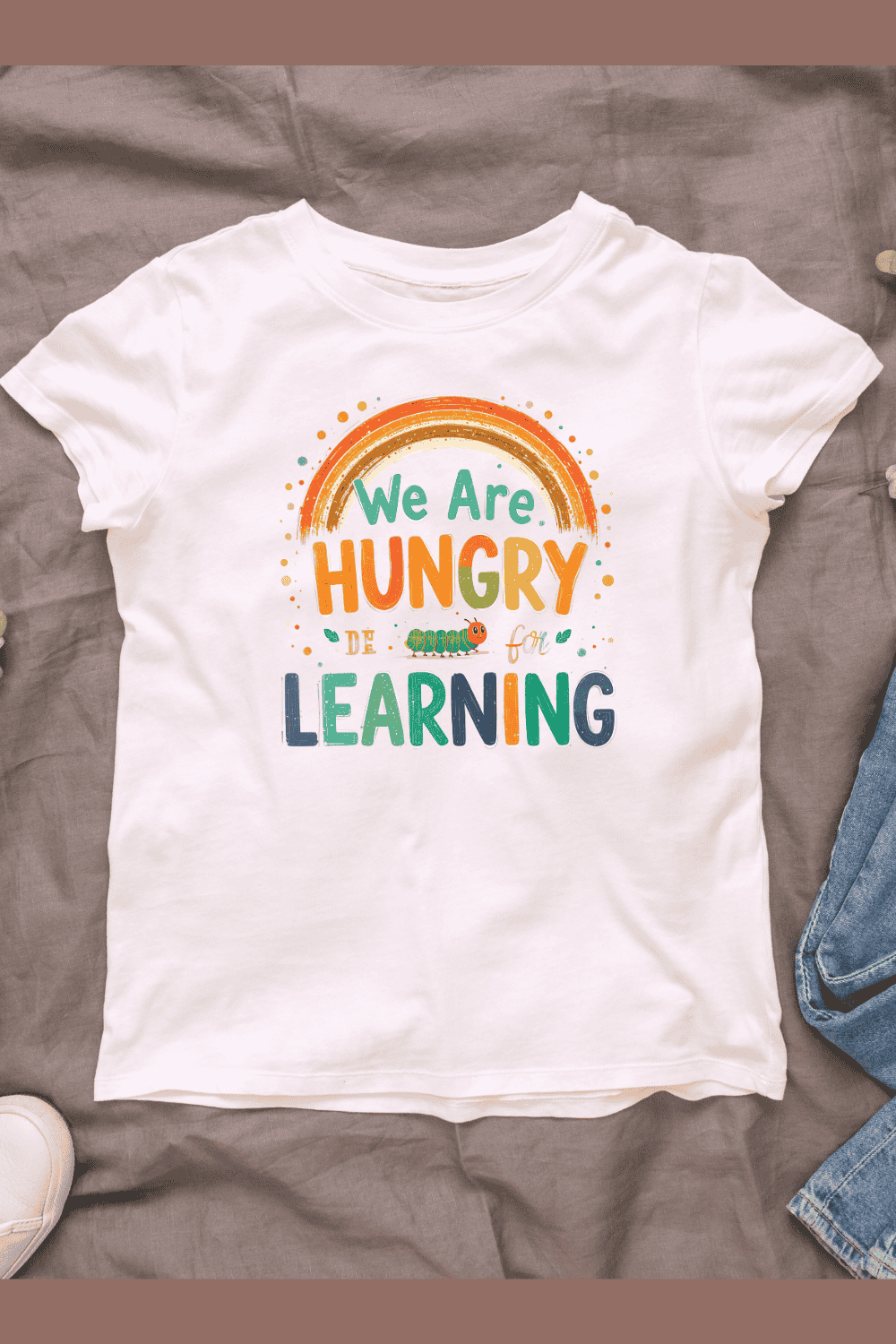 Rainbow Cute Educational T-shirt Design pinterest preview image.