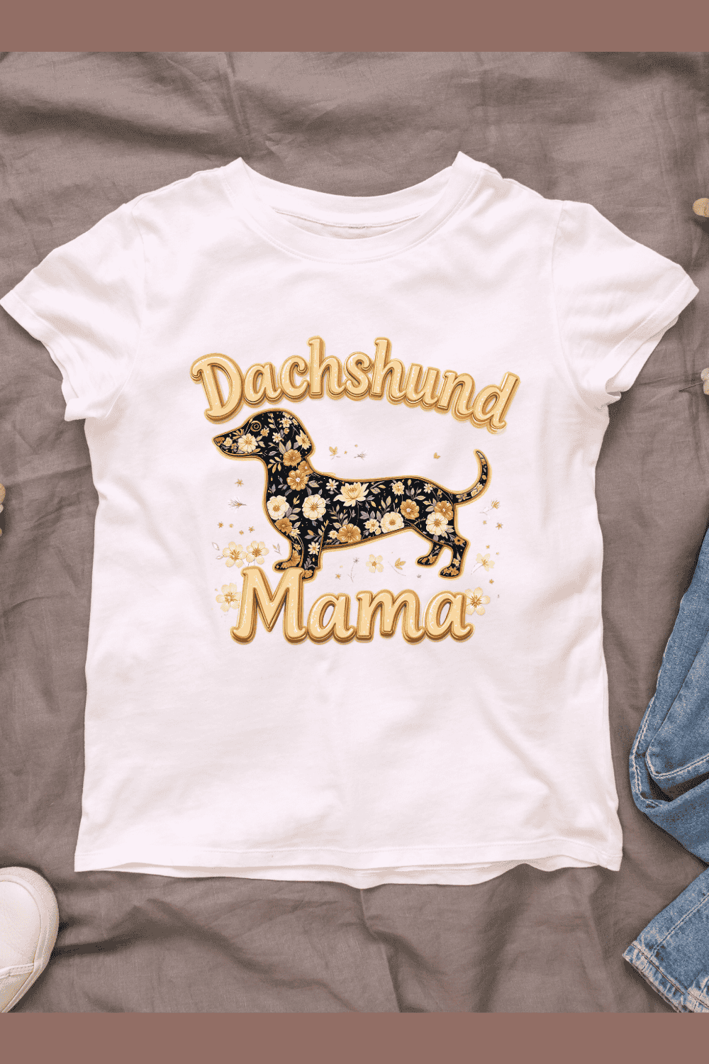 Dachshund Mama T-Shirt Design pinterest preview image.