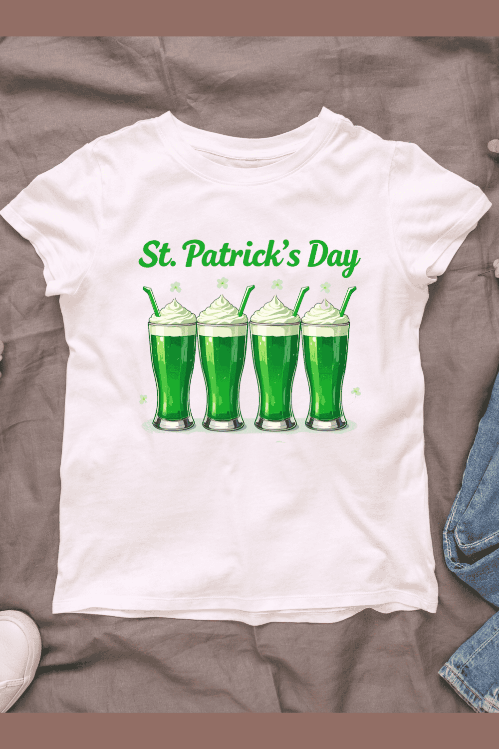 Irish Celebration Milkshake T-shirt Design pinterest preview image.