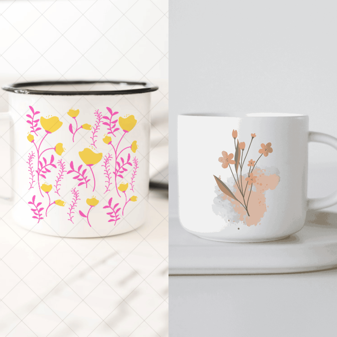 4 Eye Catching mug mockups preview image.