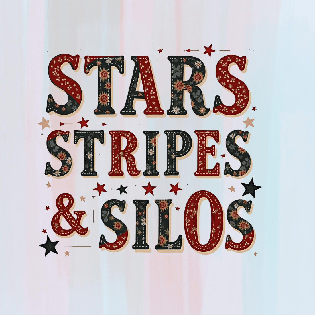 Stars, Stripes & Silos - Patriotic Typography T-shirt Design Bundle preview image.