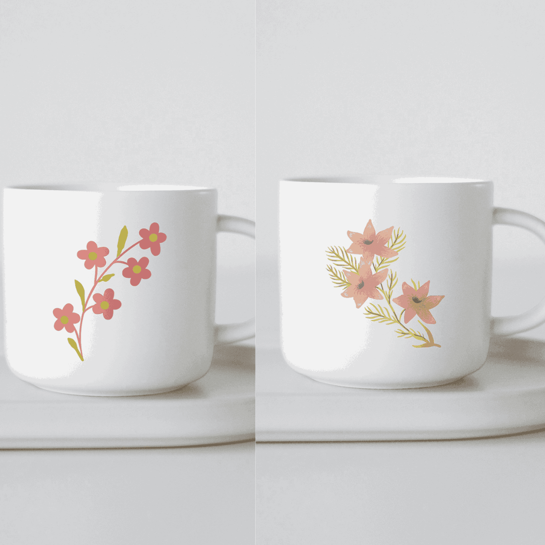 4 mug mockups preview image.