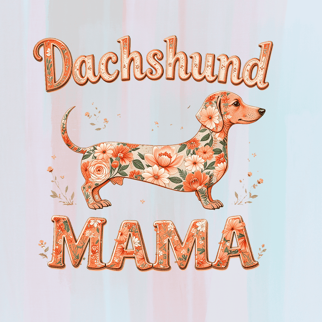 Dachshund Mama Cute Dog Lover T-shirt Design preview image.