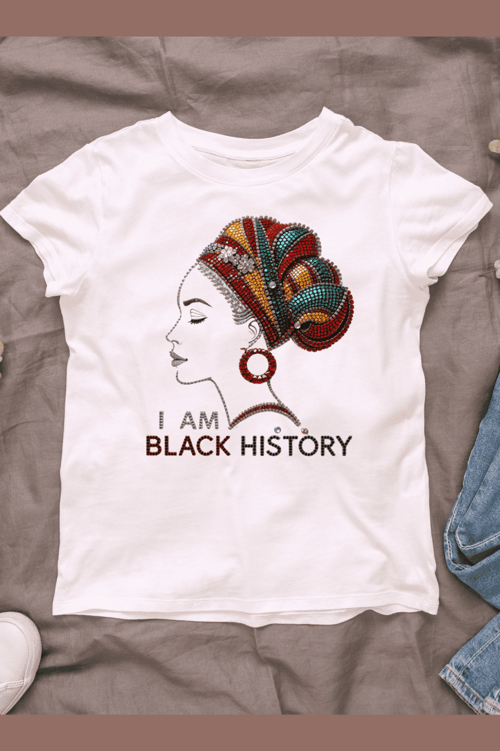 I AM BLACK HISTORY T-shirt Design pinterest preview image.