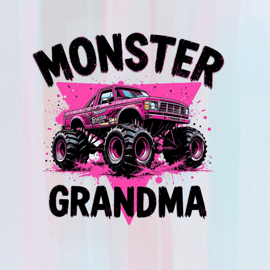 Monster Grandma Truck T-shirt Design preview image.