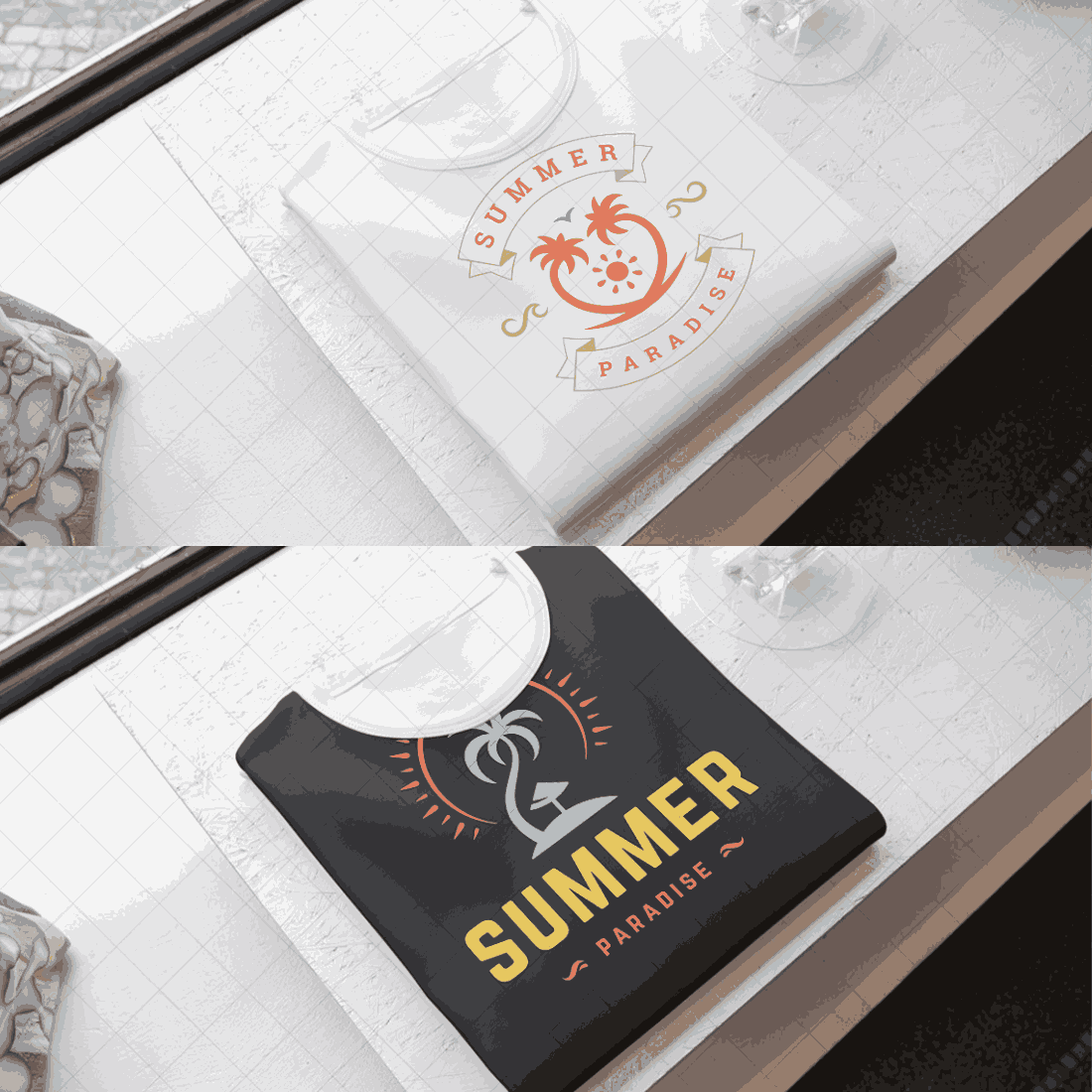 4 T-Shirts mockups cover image.