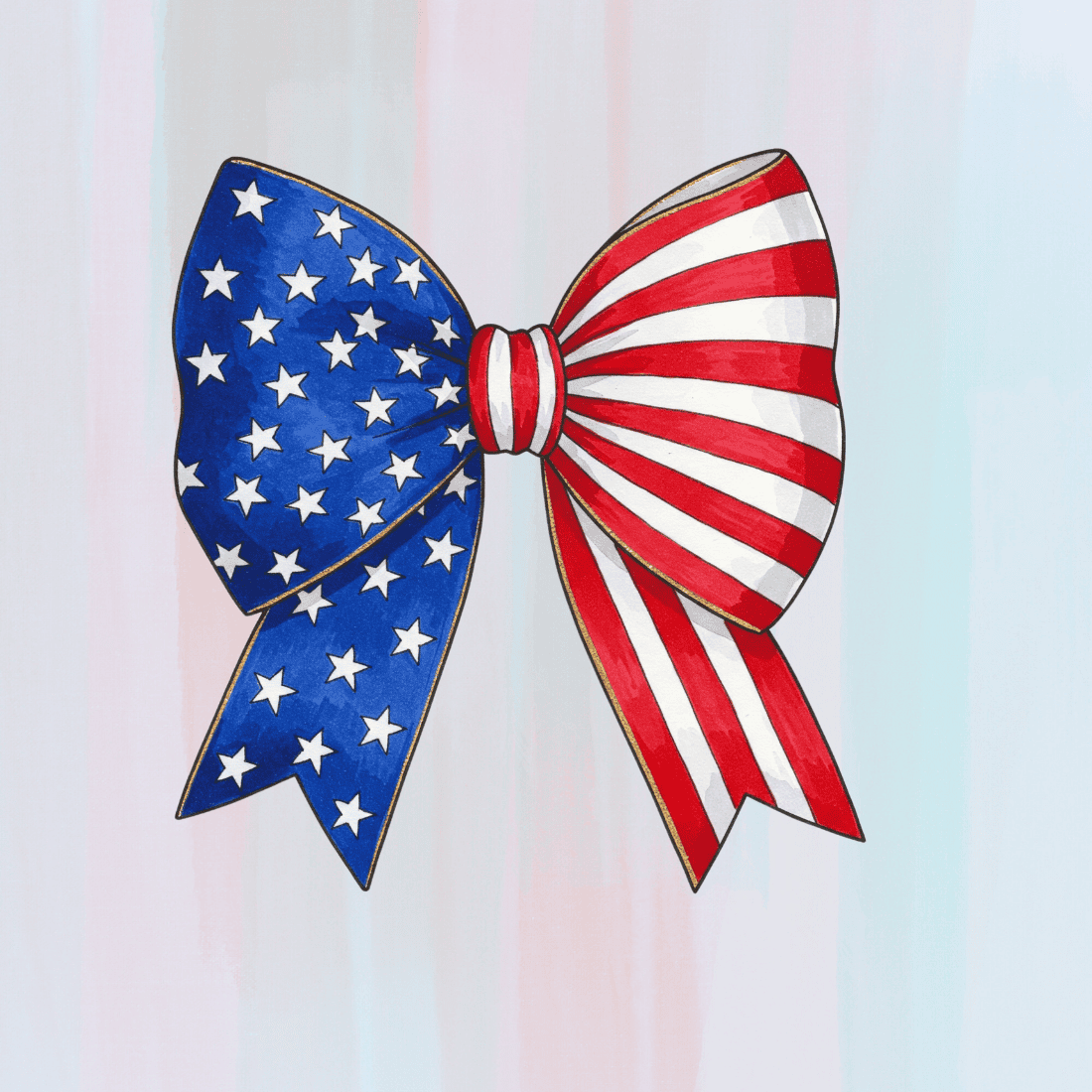 USA Flag Bow T-shirt Design preview image.