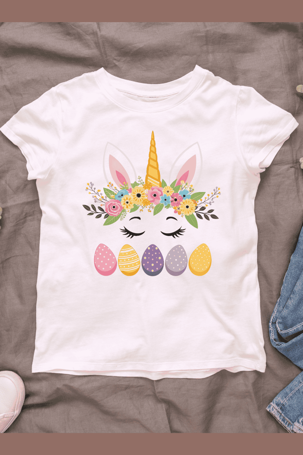 Cute Holiday Unicorn T-shirt Design pinterest preview image.