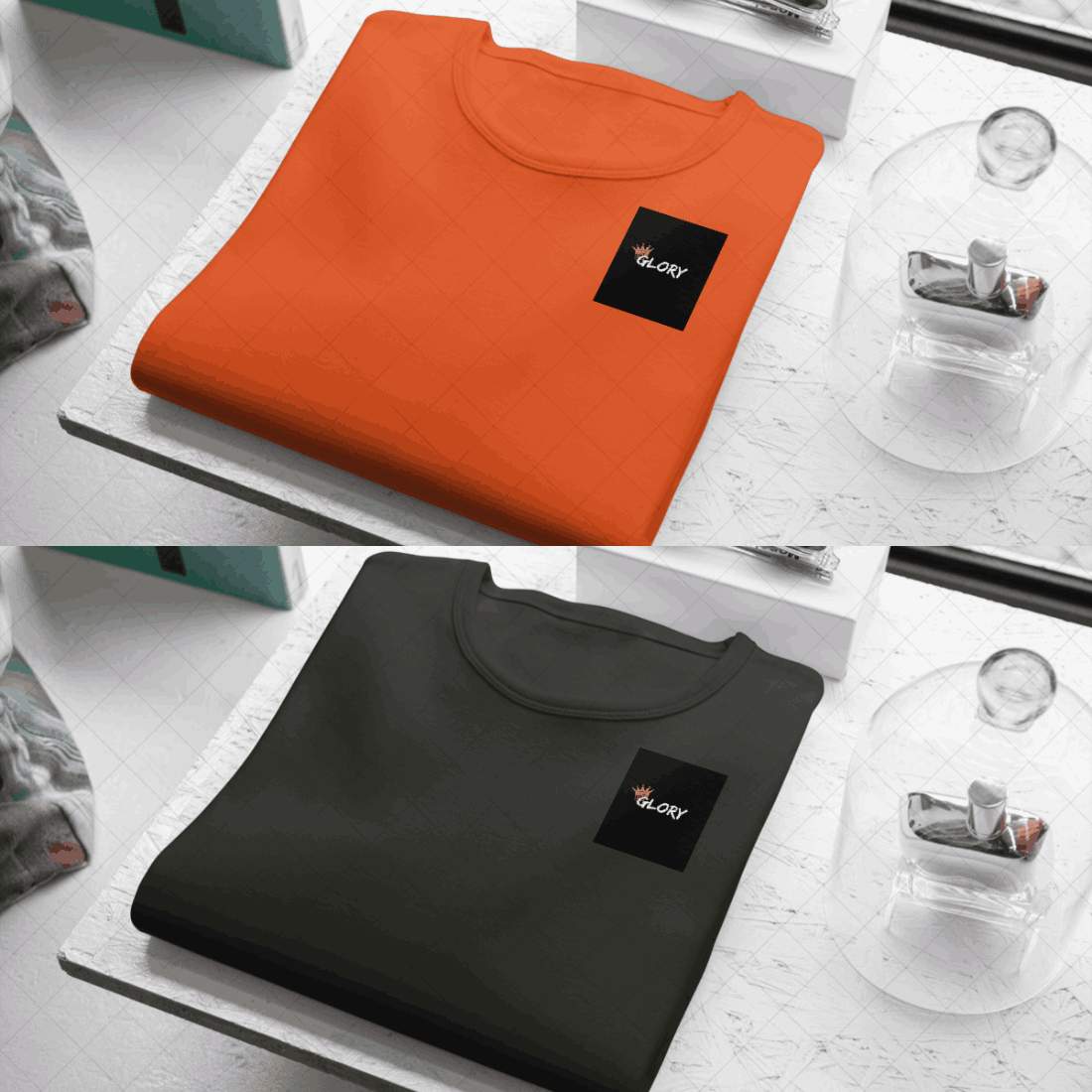 4 T-Shirts mockups preview image.