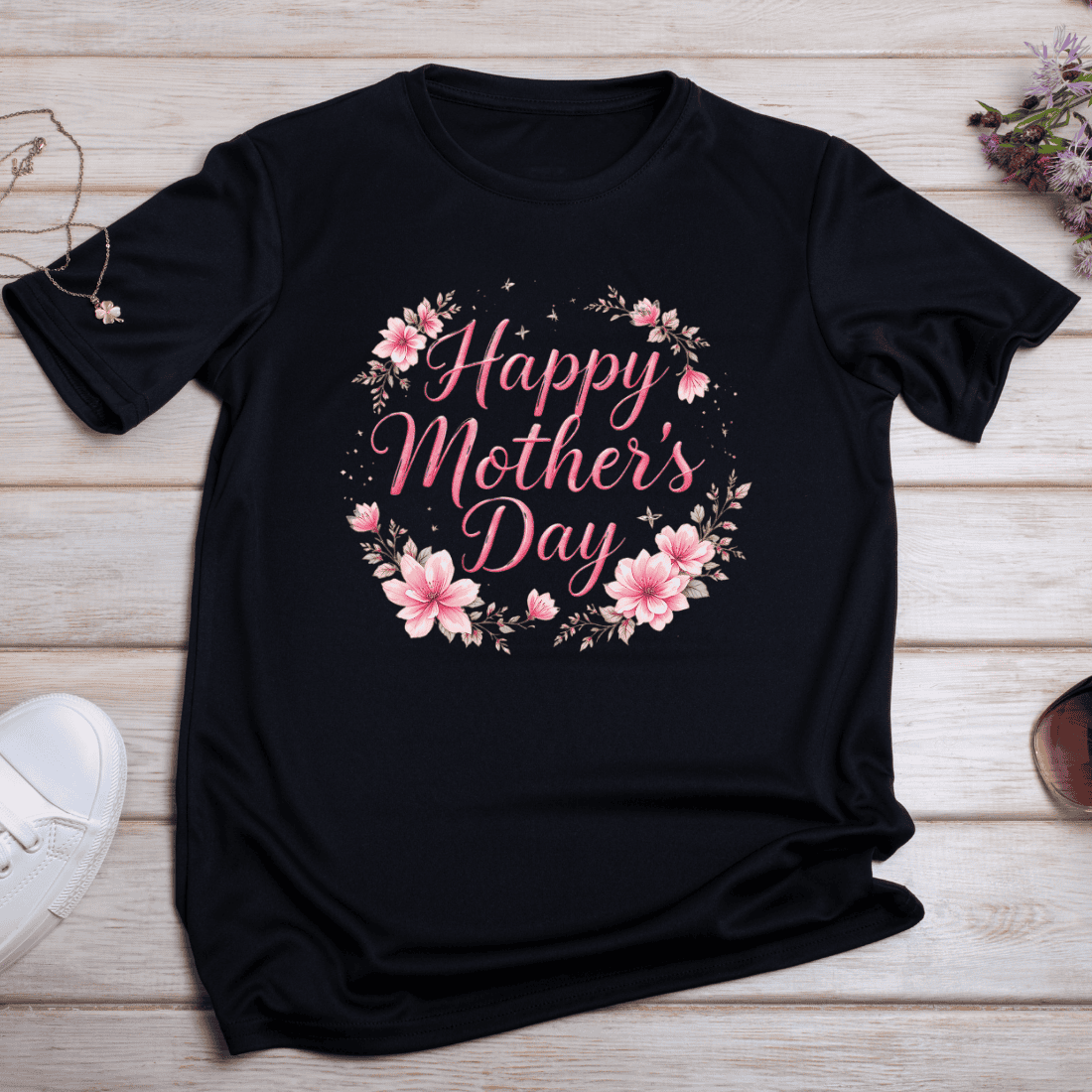 Floral Mother's Day T-shirt Design cover image.