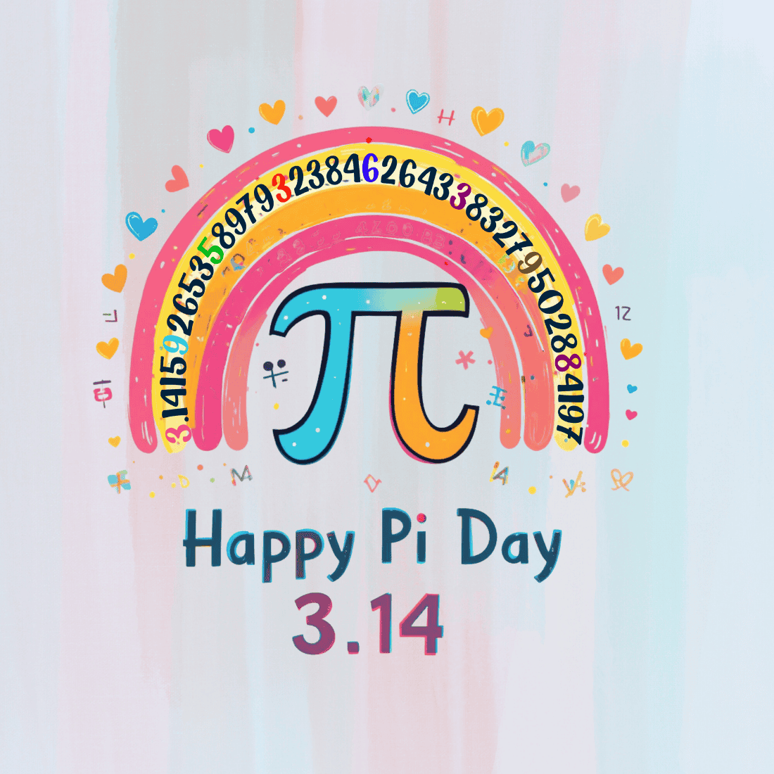 Rainbow Pi Symbol T-shirt Design preview image.