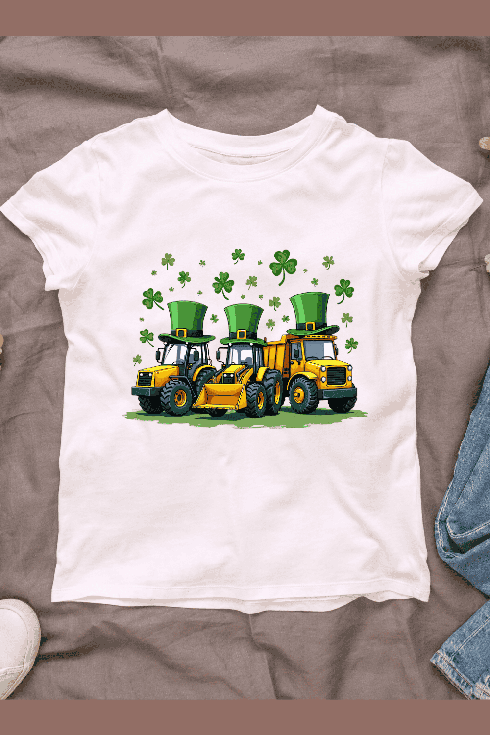 St Patricks Day Construction T-shirt Design pinterest preview image.