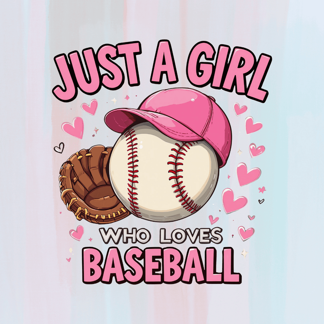 Just A Girl Who Loves Baseball T-shirt Design preview image.