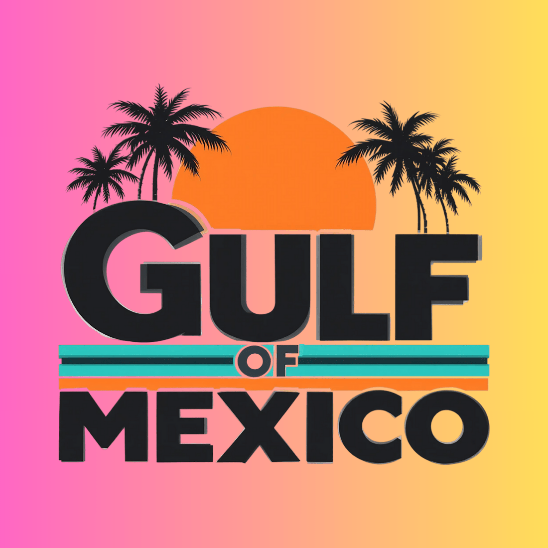 Vintage Gulf of Mexico T-shirt Design preview image.