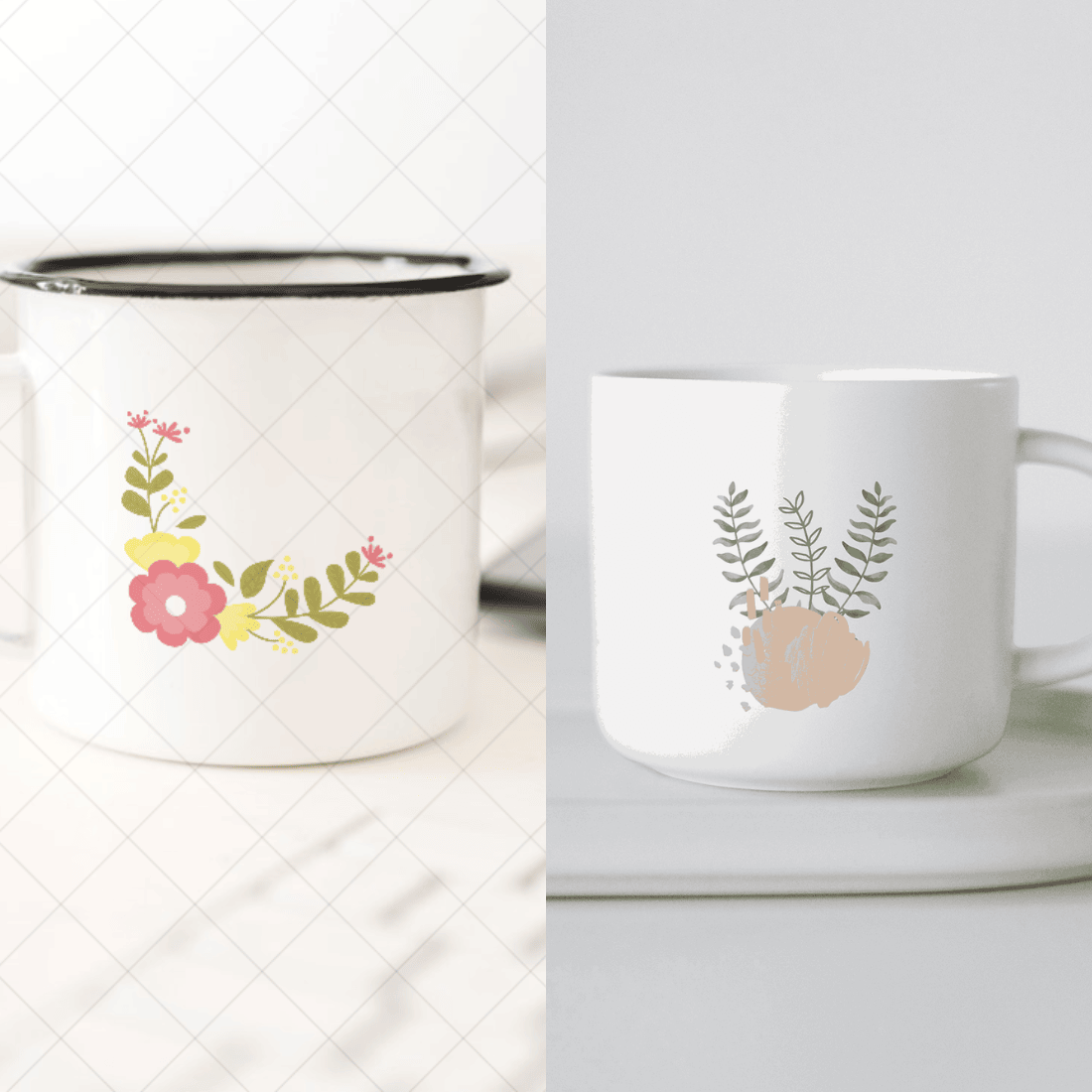 4 mug mockups preview image.