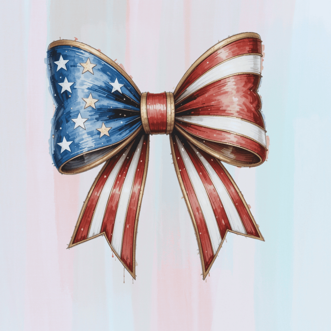 American Flag Bow T-shirt Design preview image.