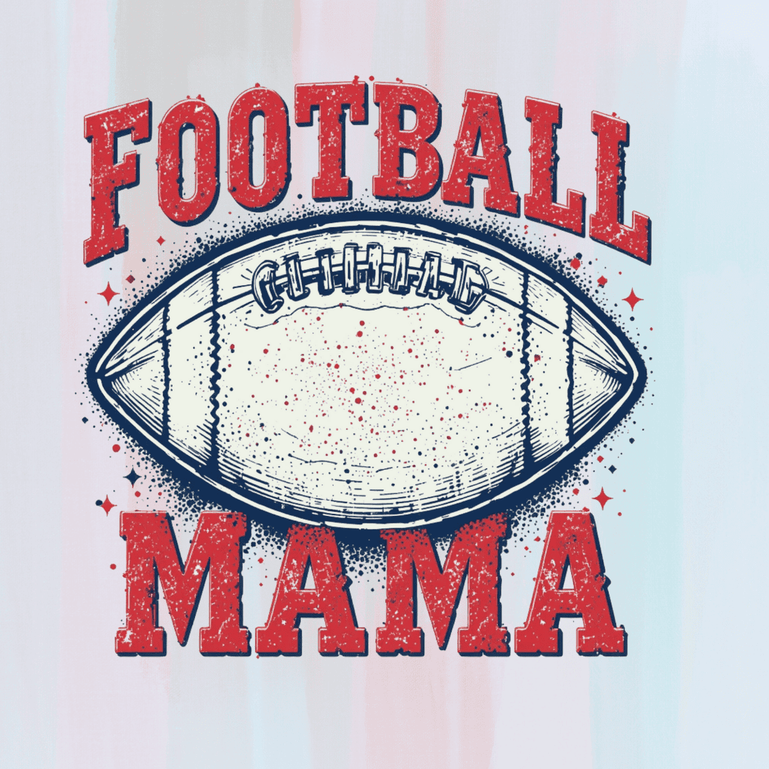 Football with Mama Text T-shirt Design preview image.