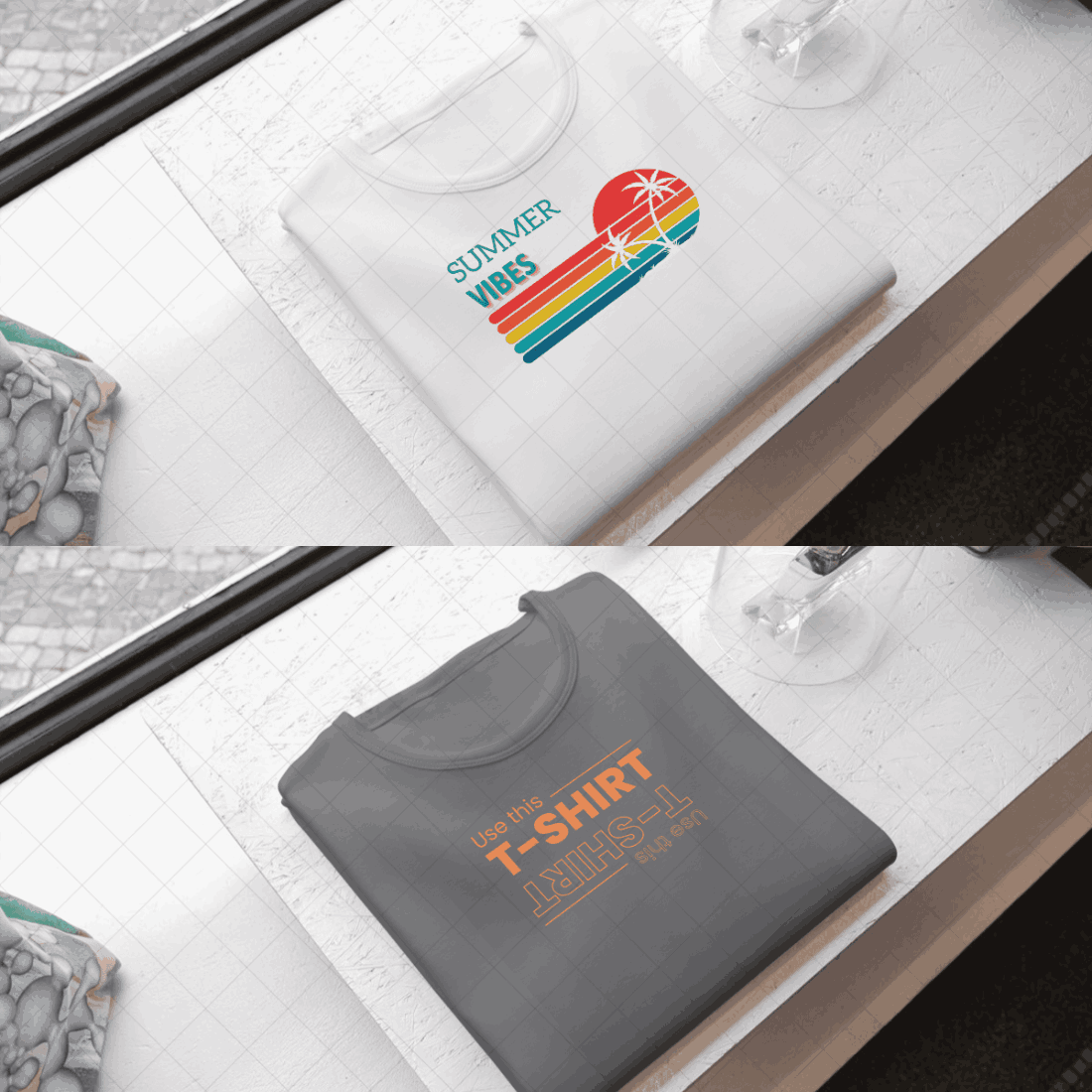 4 T-Shirts mockups cover image.