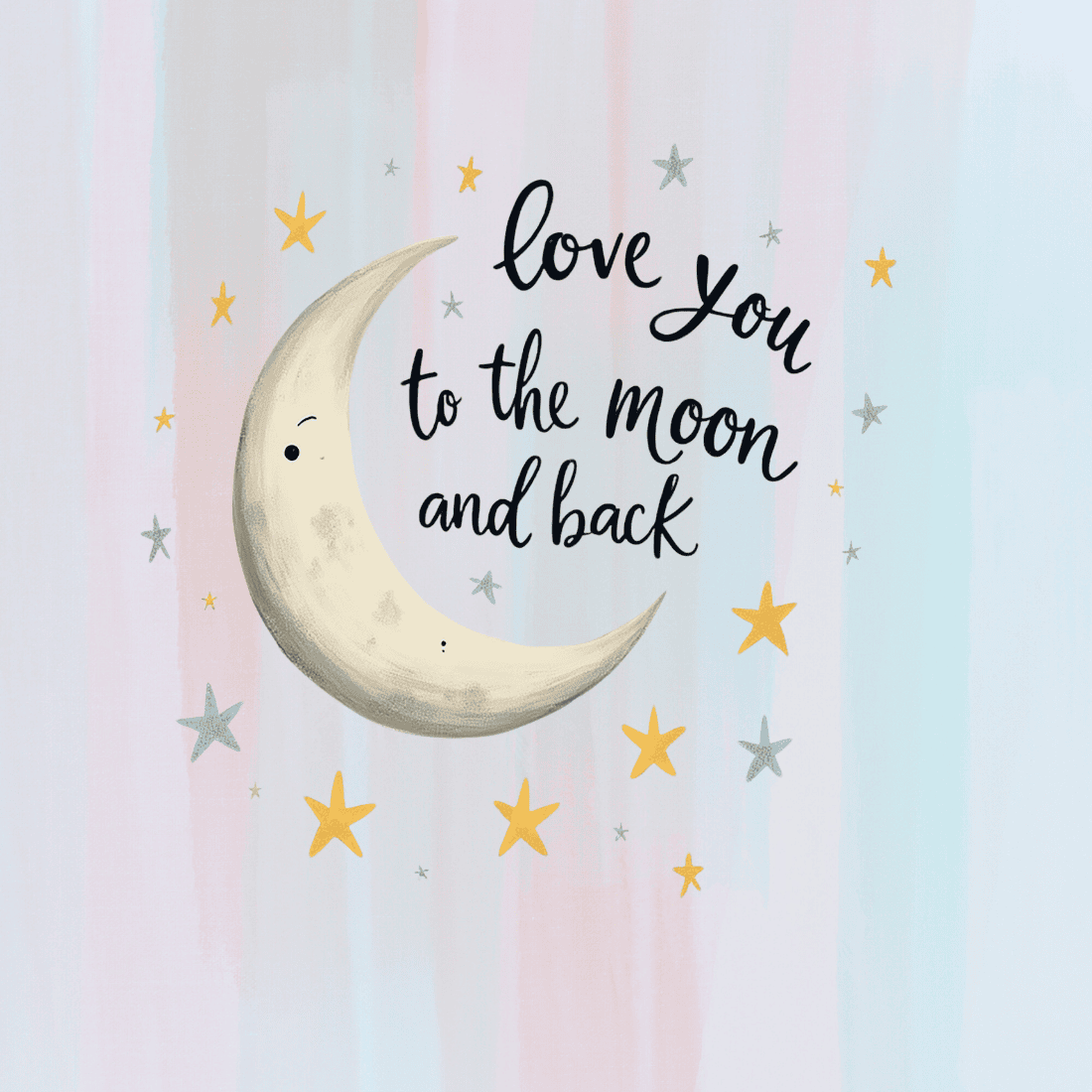 Love You To The Moon And Back T-shirt Design preview image.