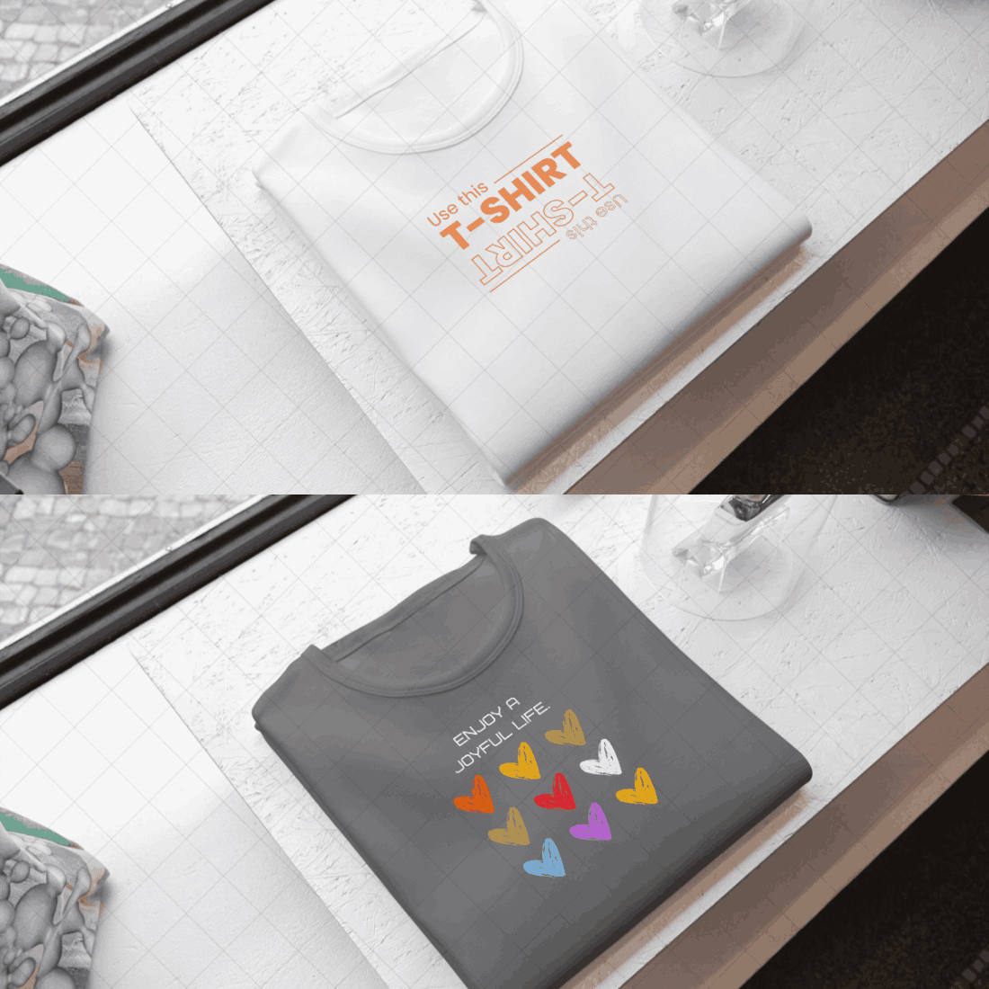 4 T-Shirts mockups cover image.