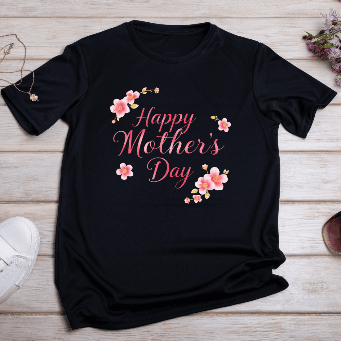 Mother's Day Flowers T-shirt Design preview image.