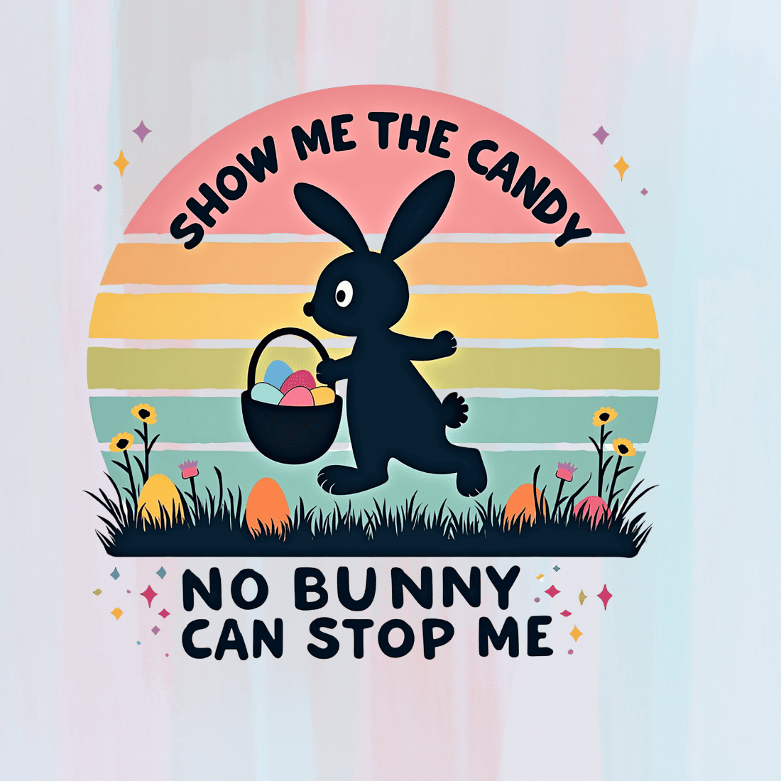 Bunny and Candy T-shirt Design preview image.