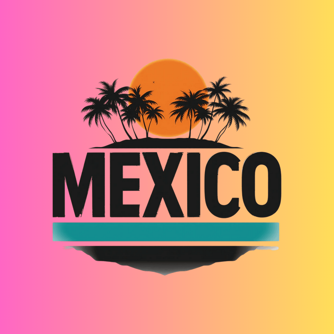 Retro Mexico T-shirt Design preview image.