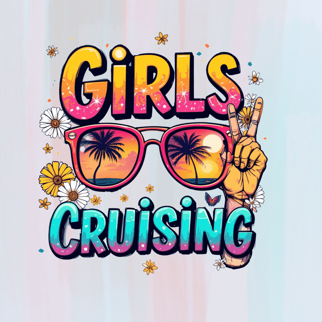 Beach Vibes Cruising T-shirt Design preview image.