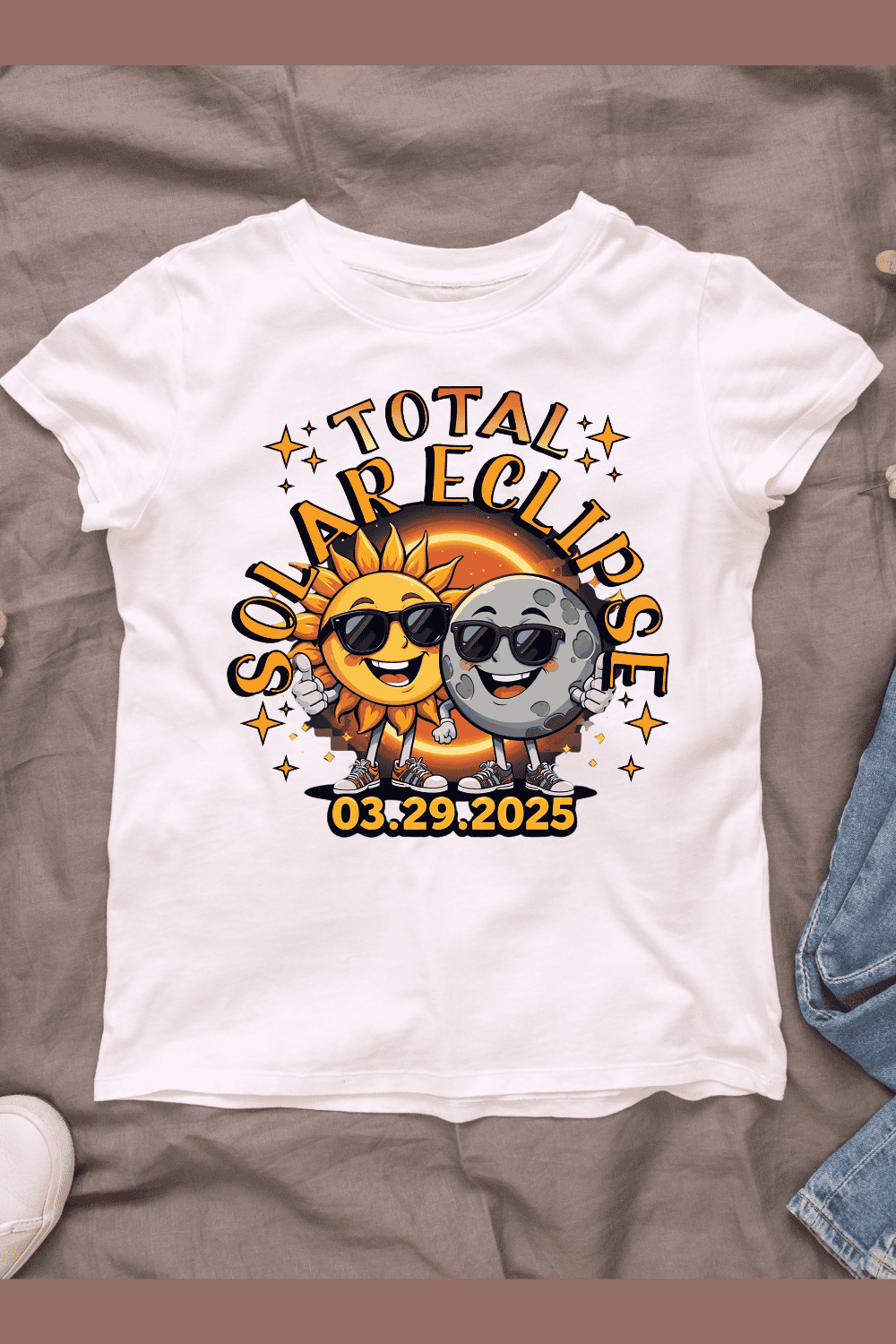 Total Solar Eclipse T-shirt Design pinterest preview image.