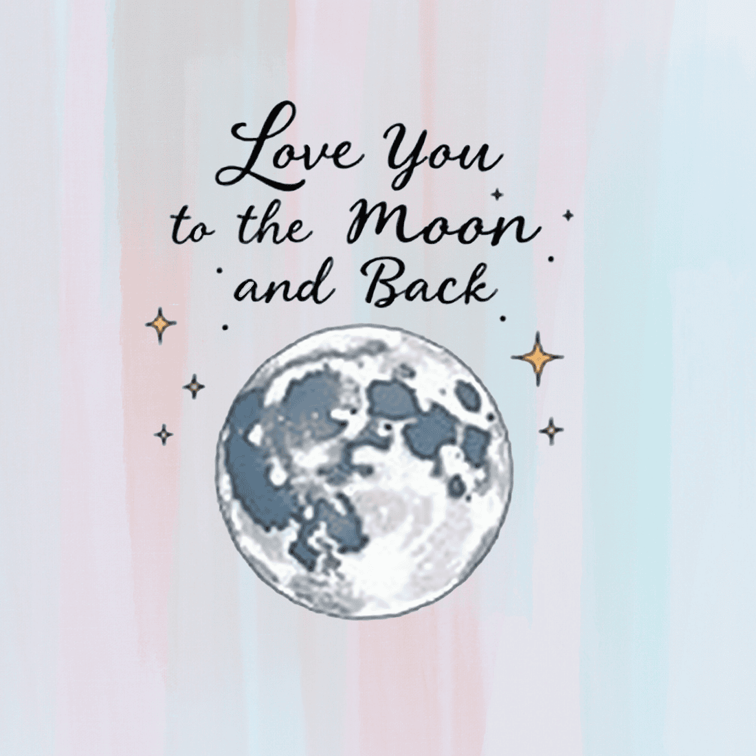 Romantic Moon T-shirt Design preview image.