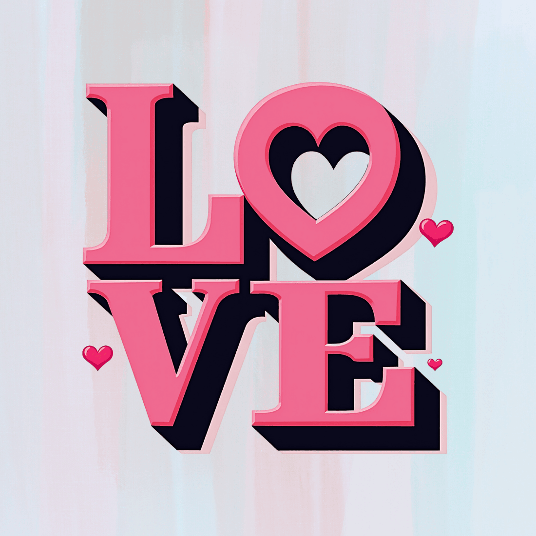 Watercolor Love Typography T-shirt Design Bundle preview image.