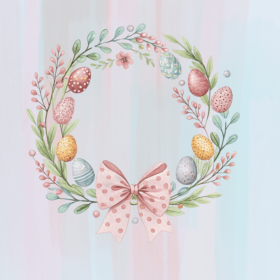 Spring Flowers and Eggs T-shirt Design preview image.