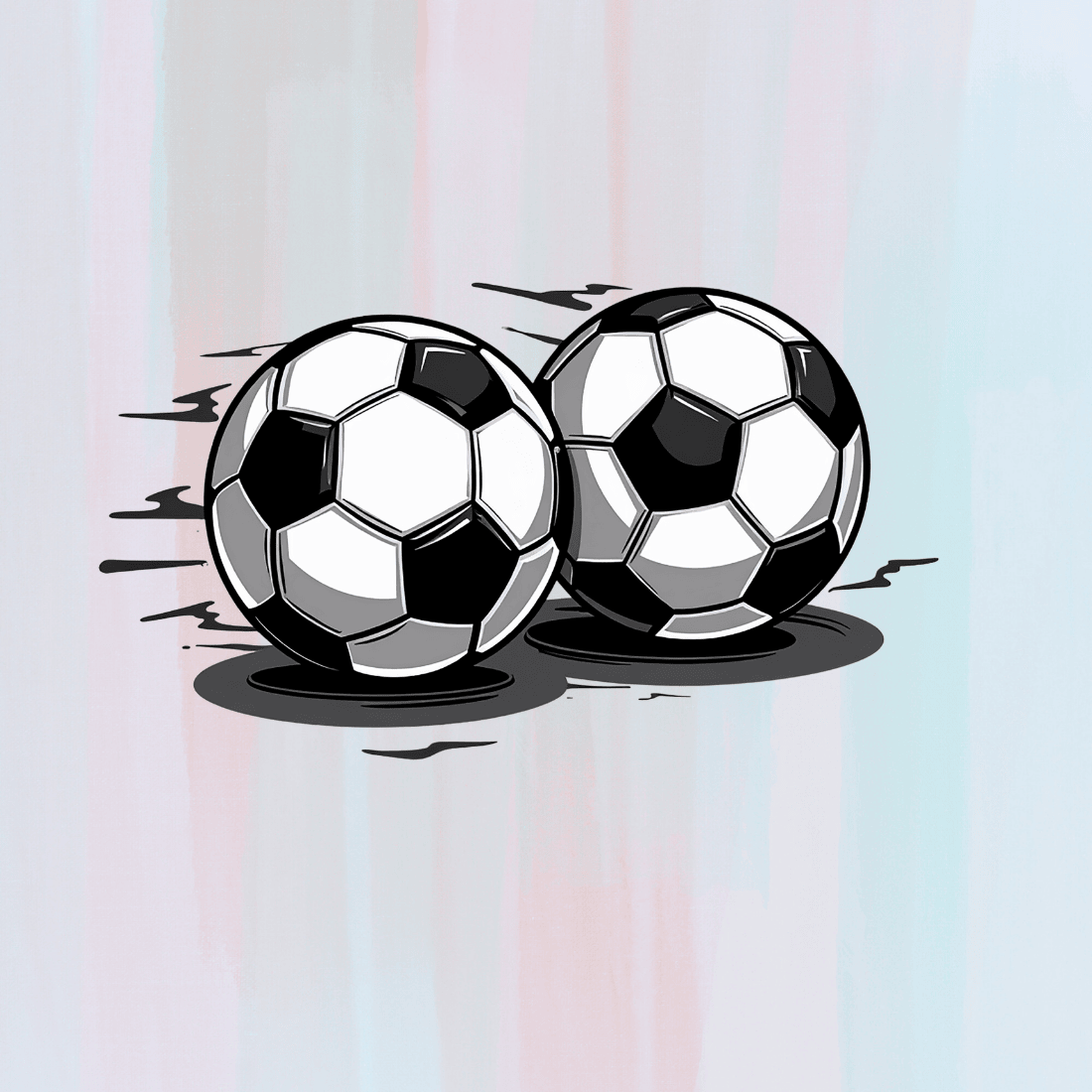 Black and White Balls T-shirt Design preview image.