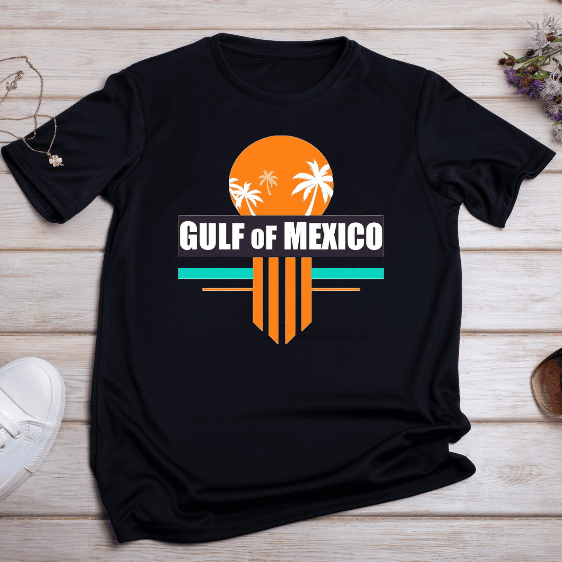 Sunset Gulf of Mexico T-shirt Design preview image.