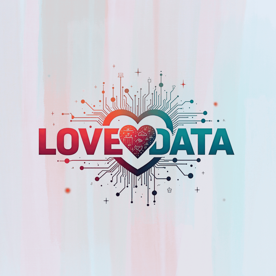 Heart and Technology With Love Data T-shirt Design Bundle preview image.