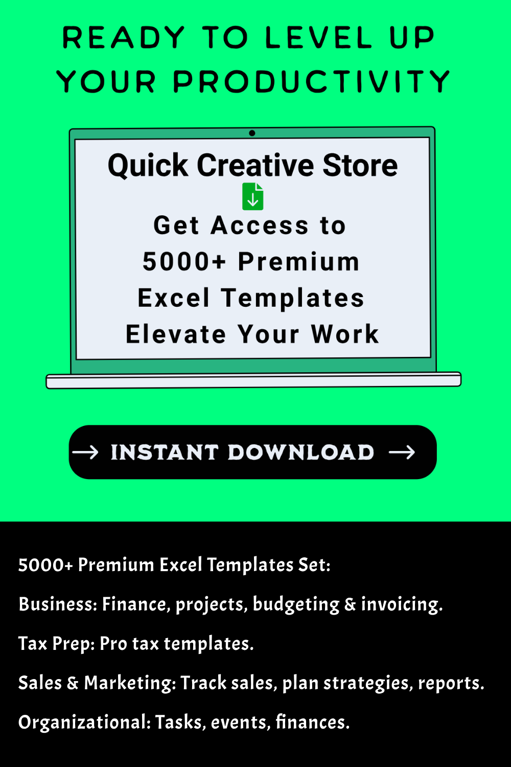 Get Access to 5000+ Premium Excel Templates – Elevate Your Work! Download Now – Limited Time Offer pinterest preview image.