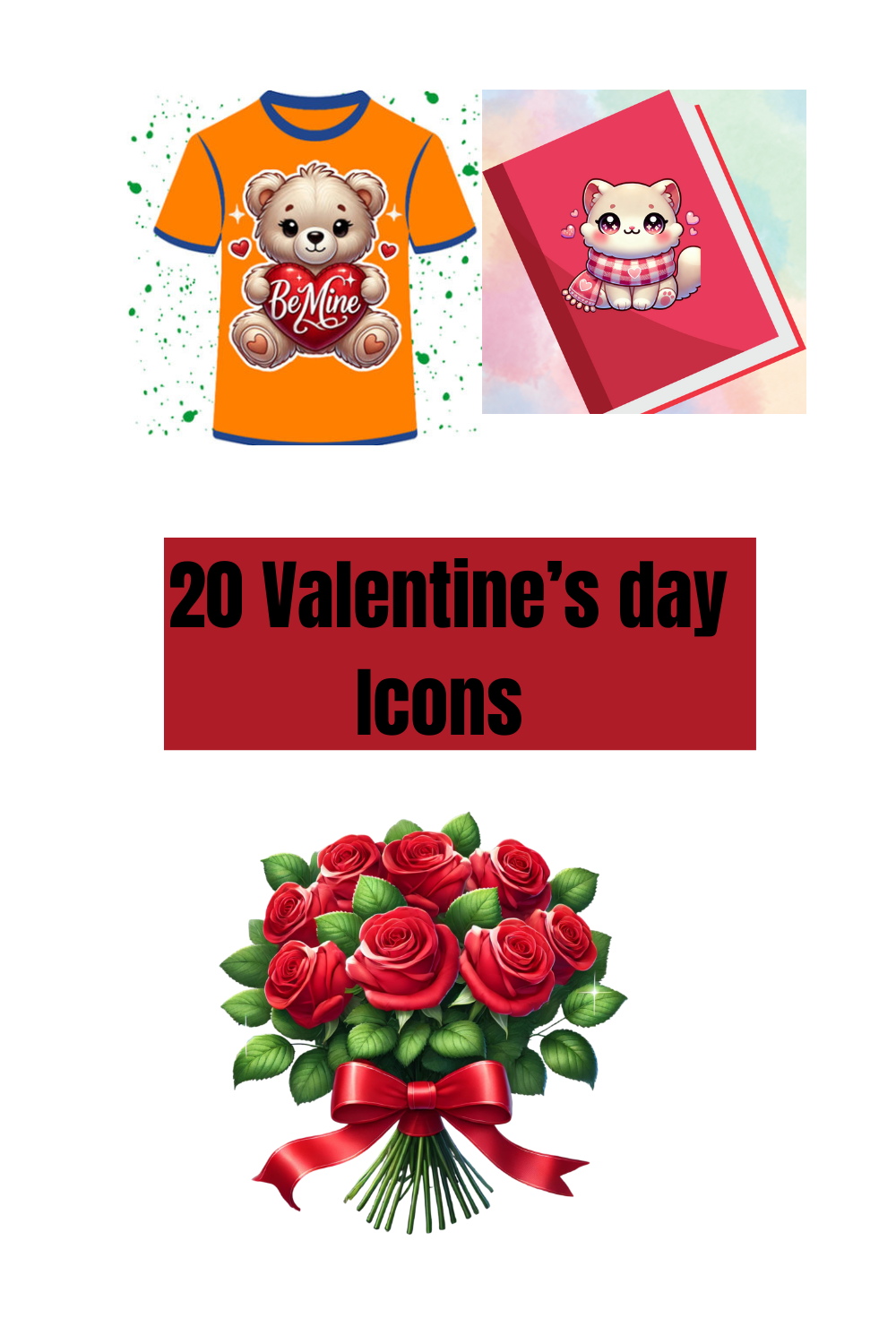 Valentine's day illustrations a bundle of 20 illustrations pinterest preview image.