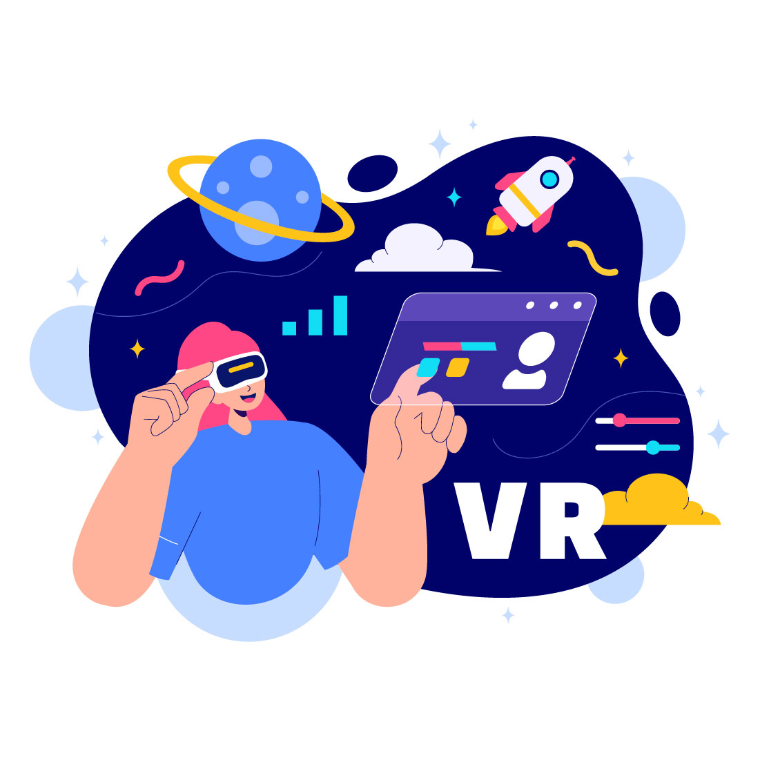 9 Virtual Reality Technology Illustration preview image.