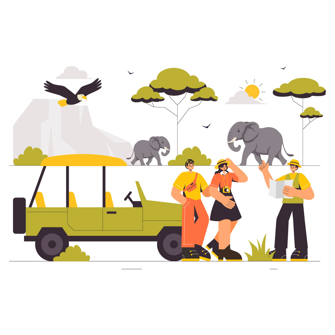 9 Wildlife Safari Experience Illustration preview image.