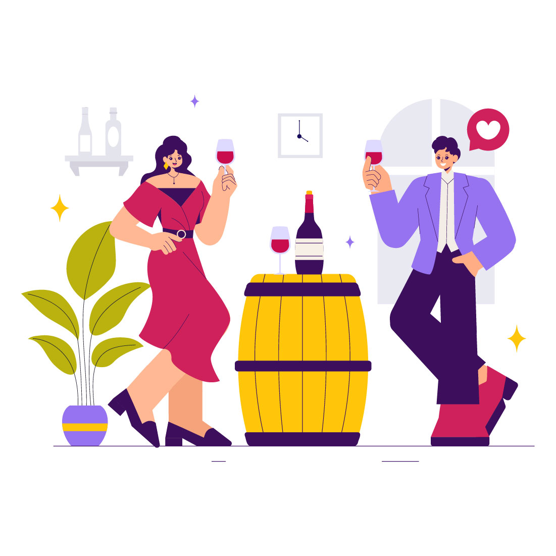 9 Tasting and Savoring Wine Illustration preview image.