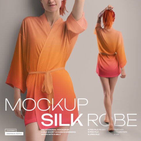 6 Mockups of a Silk Robe Vol 02 cover image.